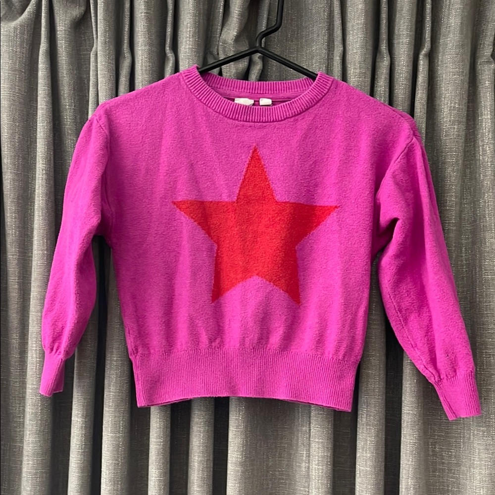 GAP Kids Fuchsia Sweater with Red Star